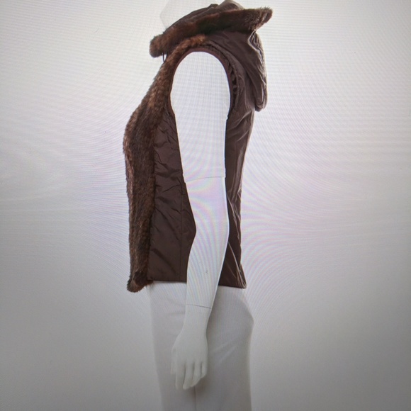 MINK MAXMARA fur VEST with hood - Picture 3 of 7